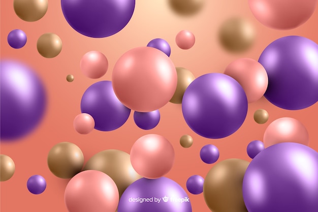 Close-up plastic and glossy balls background