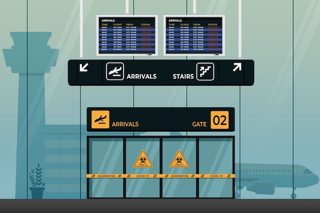 Free vector closed airport due to pandemic