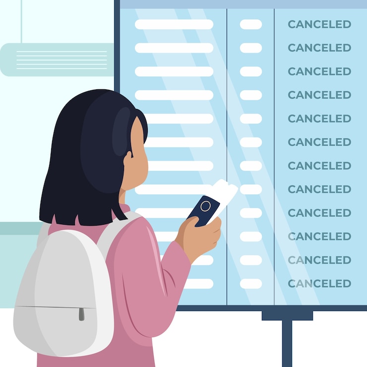 Free Vector closed airport pandemic concept