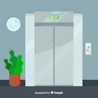 Free vector closed elevator doors