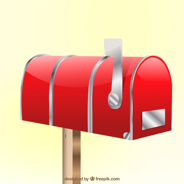 クローズ赤いメールボックスの背景