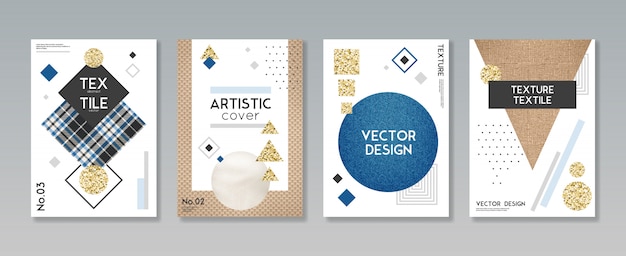 Free vector cloth fabric textile cover set