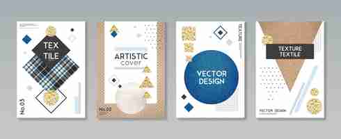 Free vector cloth fabric textile cover set