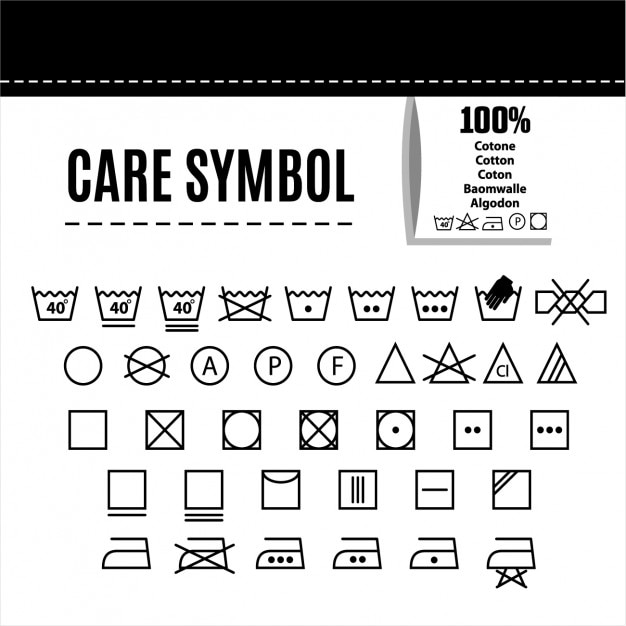 Free vector clothes care symbols