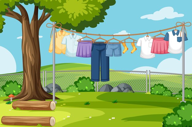 clothes drying and hanging outdoor background