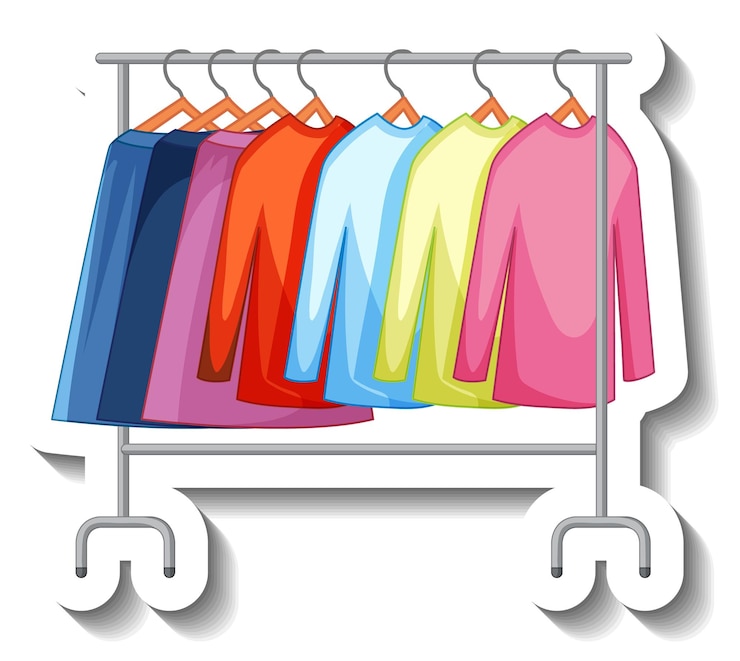 Free Vector clothes hanging on clothes rack