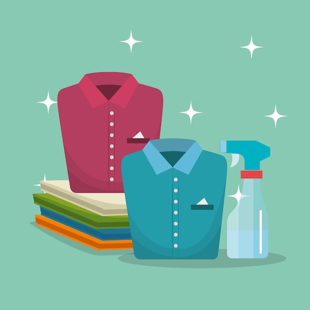 Free vector clothes with laundry service