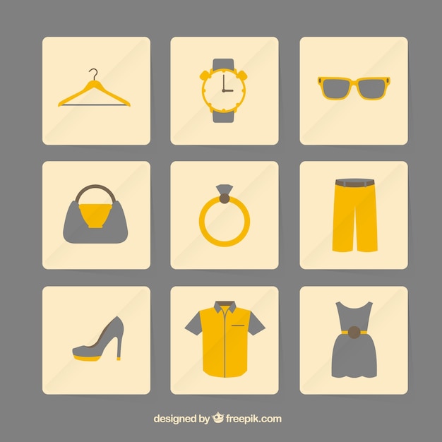 Free vector clothing and accessories icons