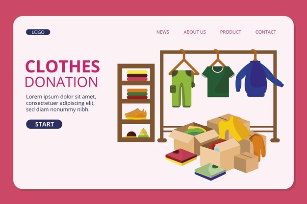 Clothing donation landing page