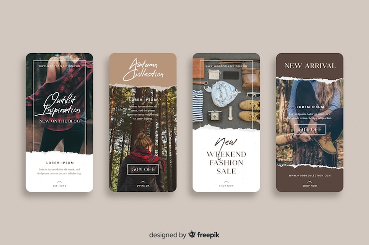 Free Vector clothing instagram stories collection
