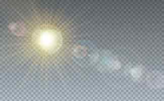 Бесплатное векторное изображение Облако и солнечный свет прозрачный фон