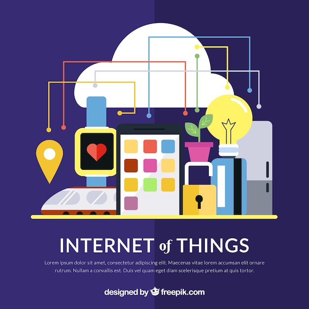 Free vector cloud background and internet of things