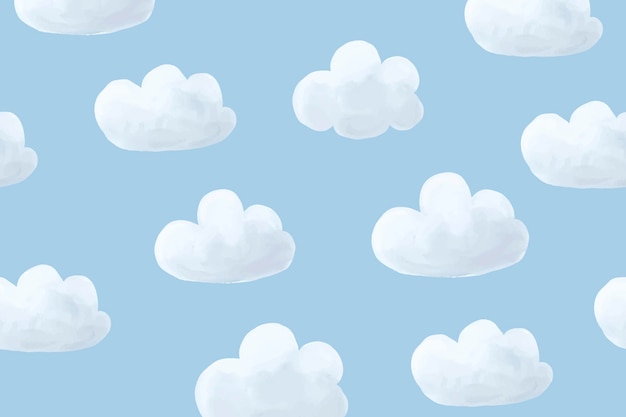 Cloud background vector, cute desktop wallpaper
