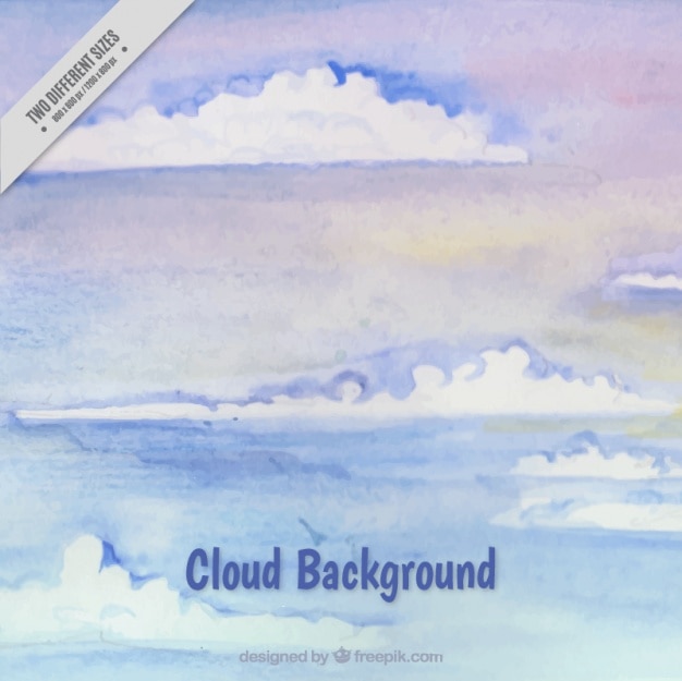 Free vector cloud background in watercolor style