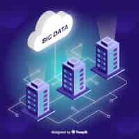 Free vector cloud big data background