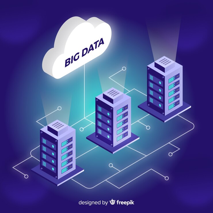 Free Vector cloud big data background