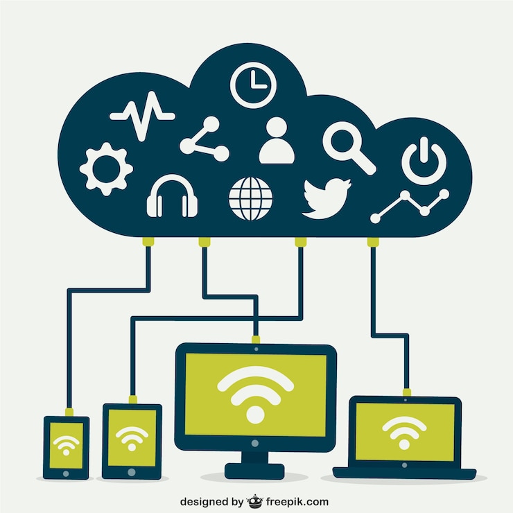 Free Vector cloud computing concept infographic