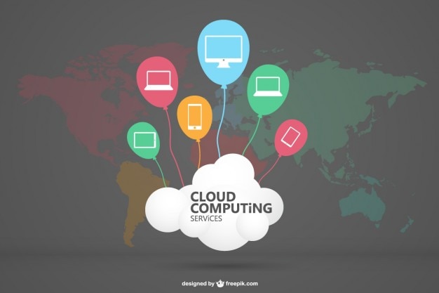 Free vector cloud computing concept