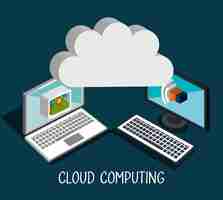 Free vector cloud computing illustration