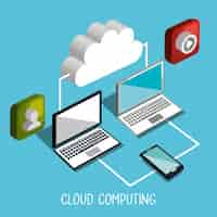 Free vector cloud computing illustration