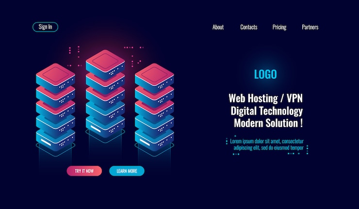 Free Vector cloud computing, server room rack isometric icon, big data processing, database data center