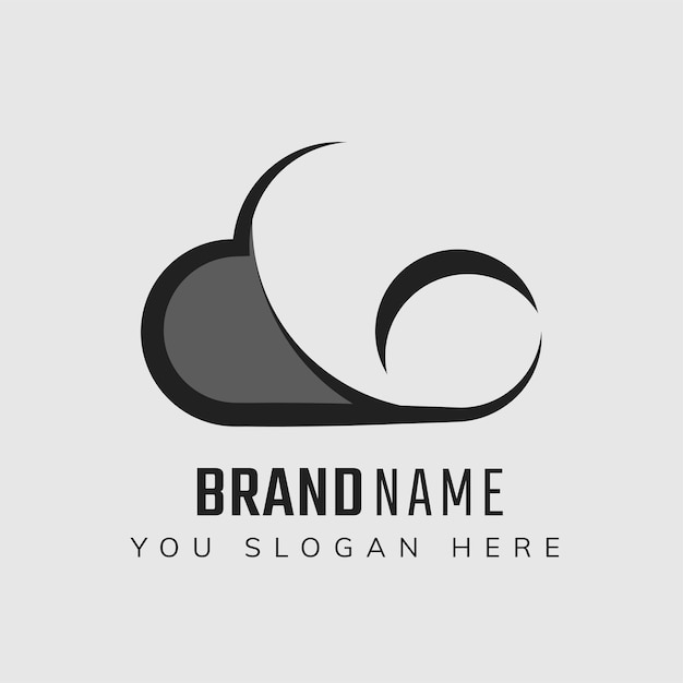 Cloud editable slogan  icon design