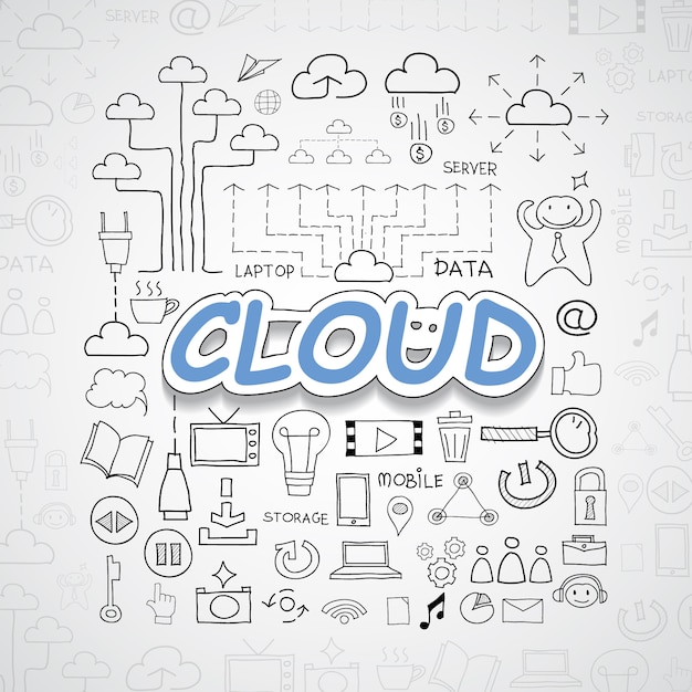 Cloud elements illustration