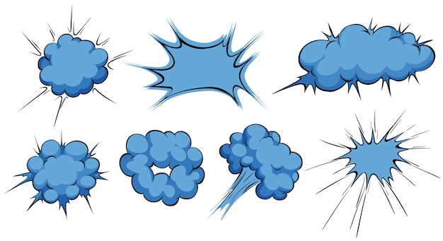 Free vector cloud explosion designed in blue color illustration