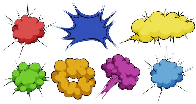 無料ベクター 言葉のイラストがない雲の爆発