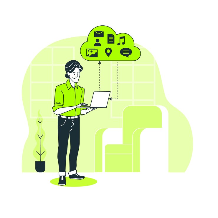 Cloud hosting concept illustration