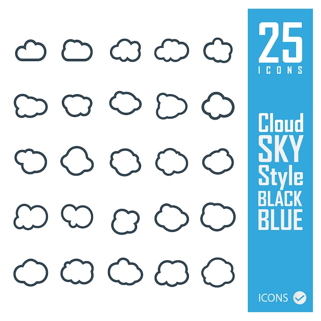 Free vector cloud icons collection