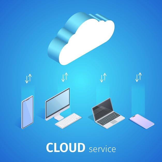 Free vector cloud service square banner
