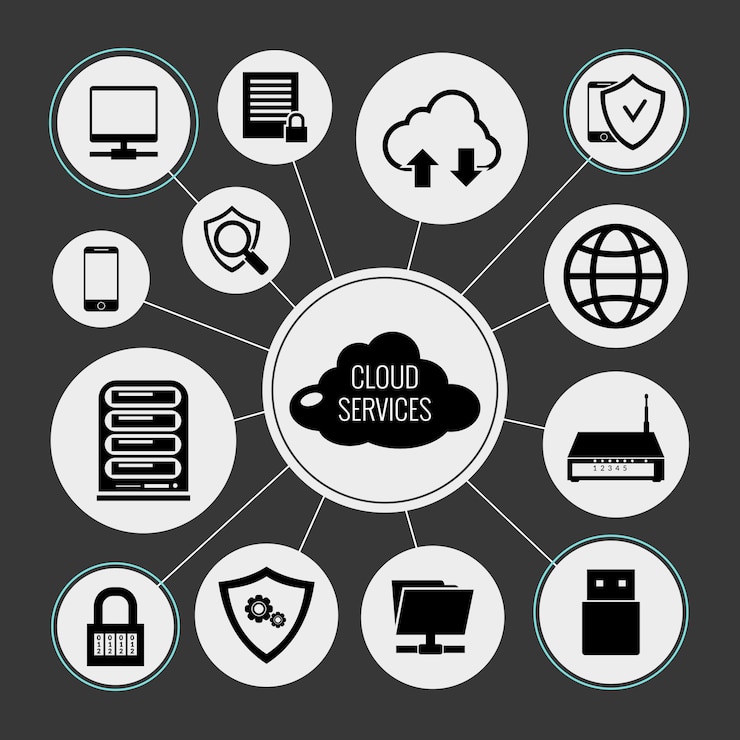 Free Vector cloud services concept
