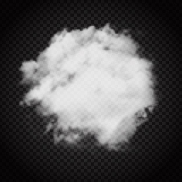 Cloud or smoke on a dark transparent background