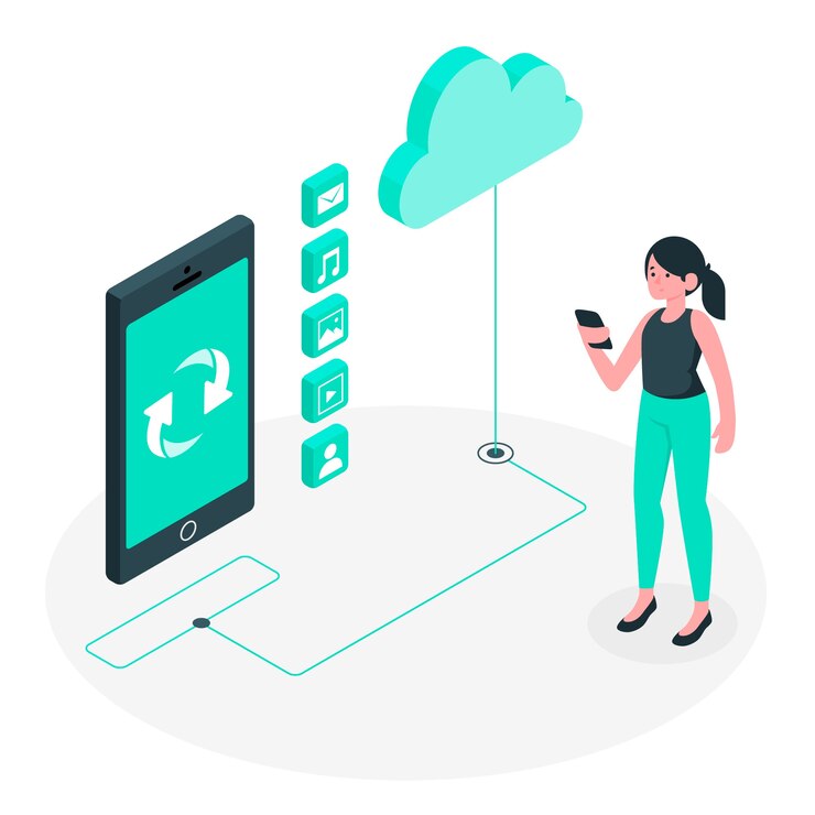 Free Vector cloud sync concept illustration