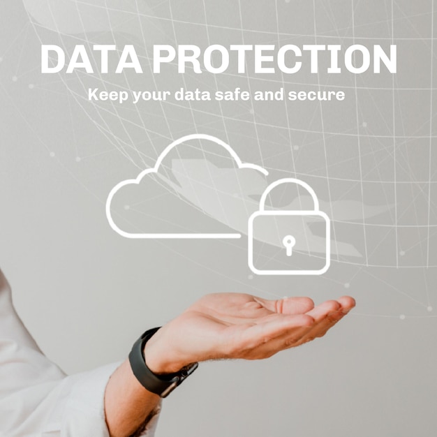 Cloud system template with data protection for social media post