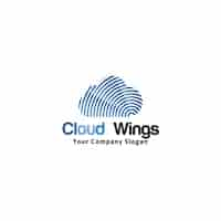 Free vector cloud wings logo template