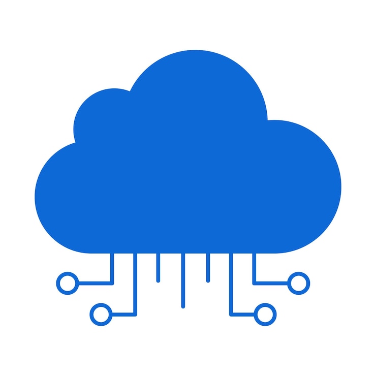 Free Vector cloud with cyber wires