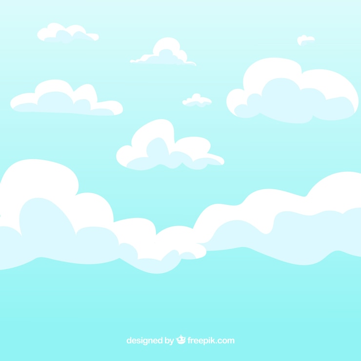 무료 Vector 평면 디자인에 구름 배경