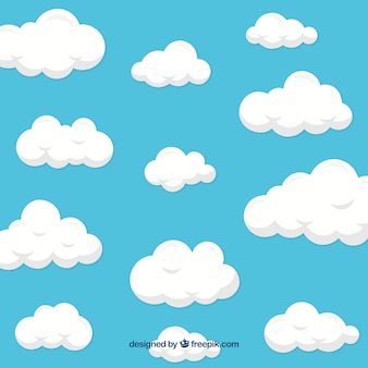 Clouds background in flat design