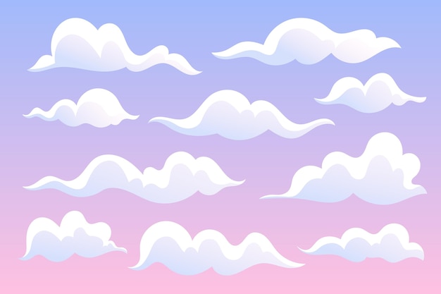 Free vector clouds collection
