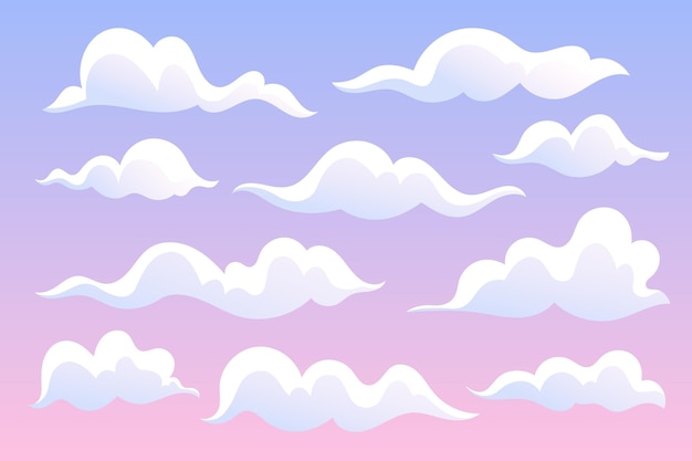 Free vector clouds collection