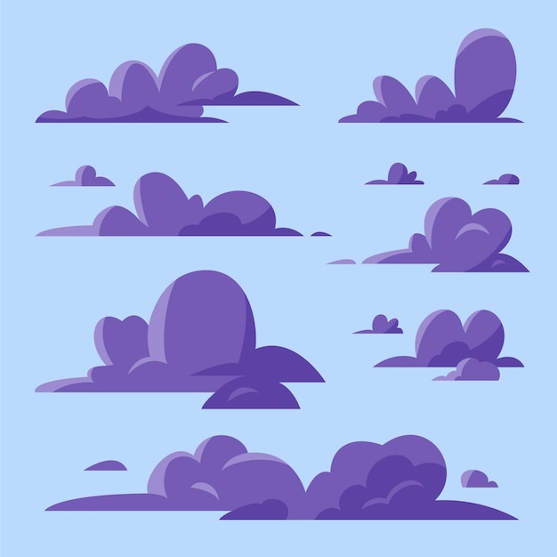 Free vector clouds collection