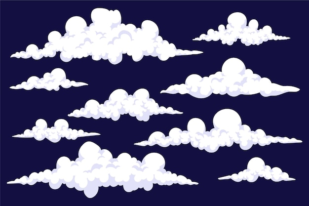 Бесплатное векторное изображение Коллекция облаков