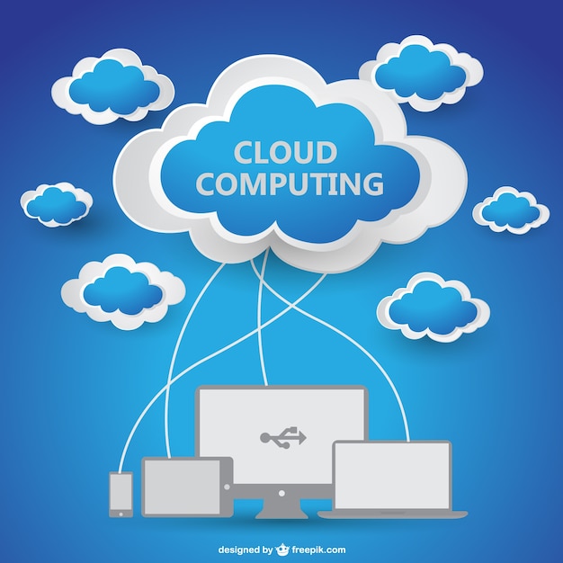 Vettore gratuito vettoriale cloud computing illustrazione