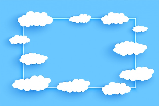 Clouds frame background with text space 