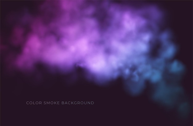 Free vector clouds of pink and blue smoke on a black background