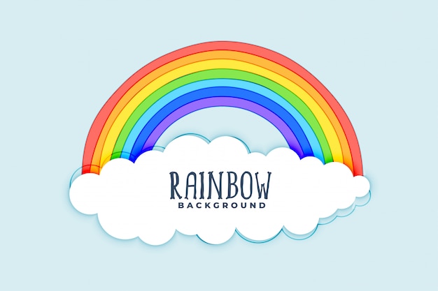 Clouds and rainbow background 
