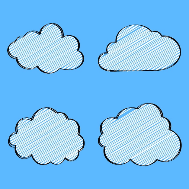 Clouds Set Hand Drawn Style