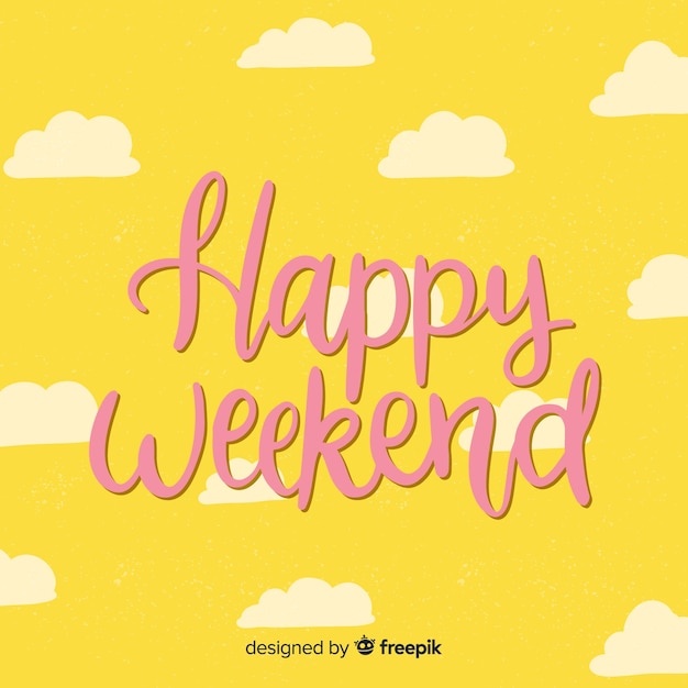 Free vector clouds weekend greeting